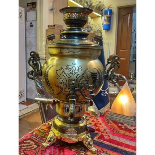 خرید آنلاین، سرویس سماور گازی شش لیتری،  با کیفیت عالی، طراحی دلنشین، ورق با ضخامت و رنگ نسوز _ هنرظریف