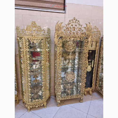 خرید، قیمت و مشخصات بوفه تاجدار طرح سیمرغ با کیفیت عالی و رنگ ثابت با ضخامت بالا و روکش برنز محصول اصفهان _ هنرظریف