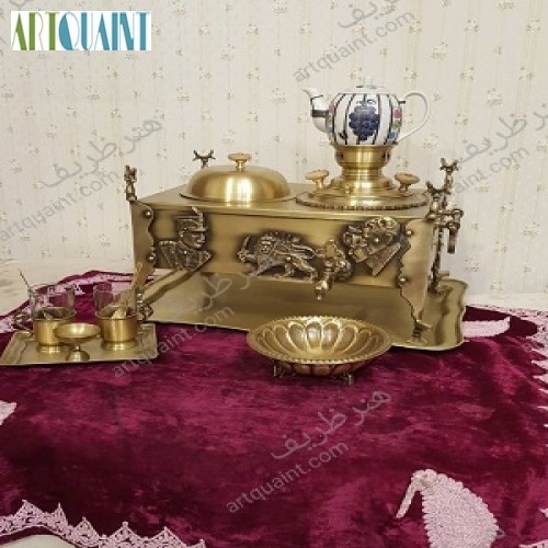 خرید آنلاین،منقل سماوری برنجی، کیفیت برنج عالی و درجه ۱، دارای ظاهری متفات، و نقشی نمادین، زیر قیمت بازار | چترزندگی