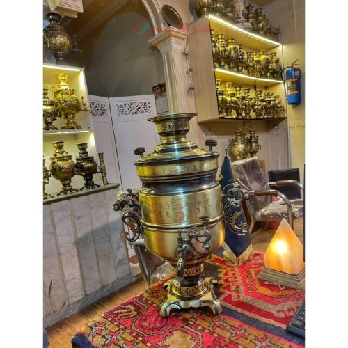 خرید آنلاین، سرویس سماور 26 لیتری سطلی ساده طرح دو خط، با ورق ضخیم و کیفیت درجه یک _ هنرظریف