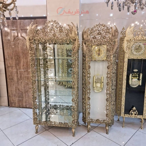 خرید، قیمت و مشخصات بوفه و ساعت برنزی طرح جدید مدل گل سرخ با کیفیت درجه یک، زیر قیمت بازار _  هنرظریف