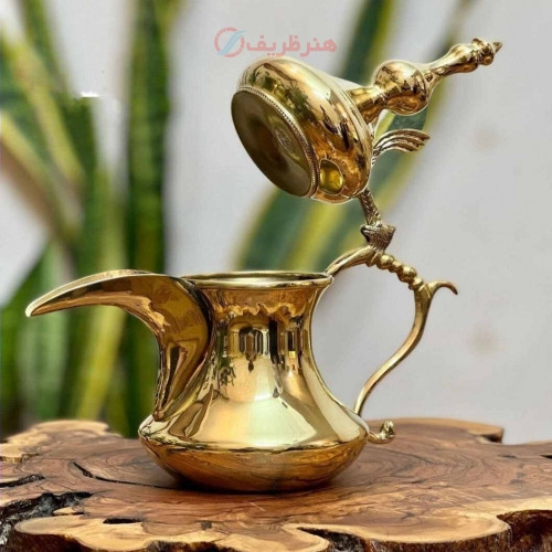 خرید آنلاین، قهوه جوش عربی ساخته شده با ورق ضخیم برنجی، دست ساز با رنگ درخشان طلایی، زیر قیمت بازار | چترزندگی