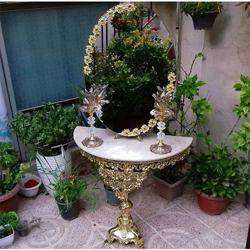 خرید آنلاین، سرویس کامل آینه و شمعدان و میز کنسول آلیاژ، با کیفیت عالی و رنگ ثابت، زیر قیمت بازار _ هنرظریف