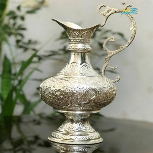 سرویس سماور ٣.٥ لیتری آبکاری نقره با روکش کوره ای با کیفیتت بالا، ماندگاری رنگ، ریز نقش و زیبا