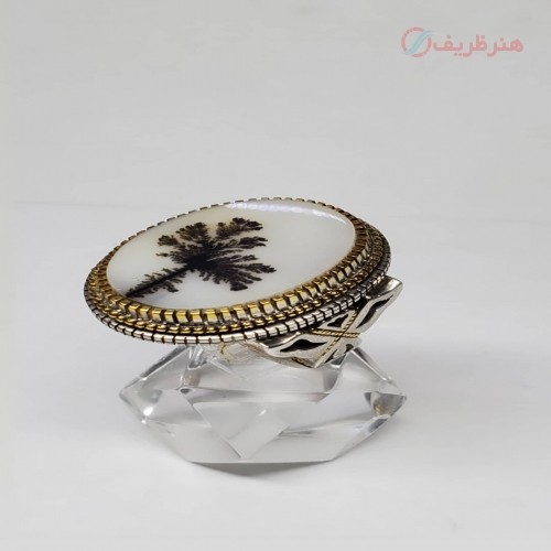 انگشتر دست ساز شجر مردانه با نگین شجر و رکاب طلا نقره، شکیل و زیبا