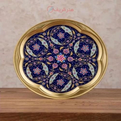 سرویس سماور 2.5 لیتری برنج و پرداز، نقاشی دست با روکش پلی استر، چشم نواز با کیفیت عالی