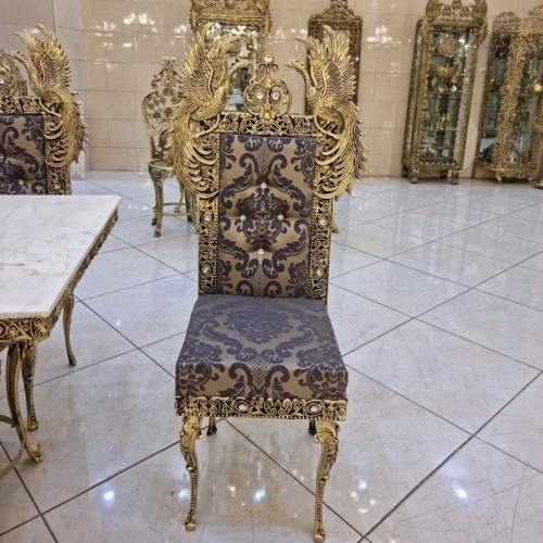 میز ناهارخوری چهار نفره از جنس آلومینیوم با سنگ مرمر