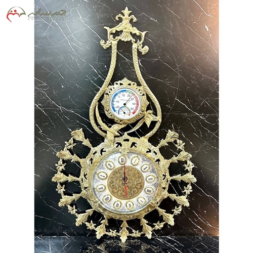 ساعت دیواری برنزی طرح ریما و گل لاله، صفحه سفید
