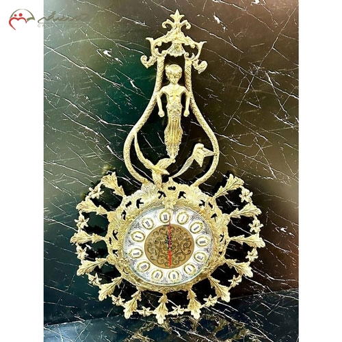 ساعت دیواری برنزی طرح زئوس ایستاده طلایی، صفحه سفید