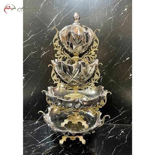ست پذیرایی کریستالی طرح امگا (میوه، شیرینی، آجیل و شکلات خوری)