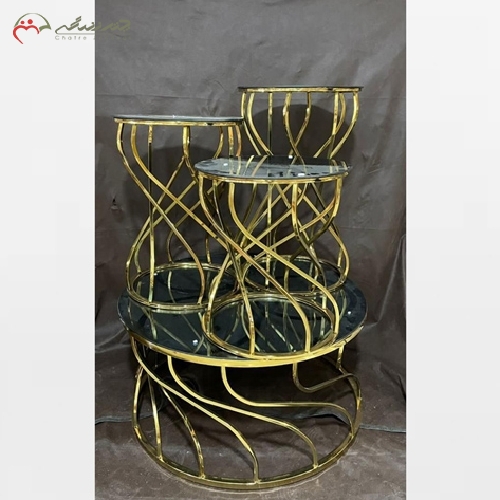 جلو مبلی برنزی با رویه شیشه و سنگی قابل سفارش به سلیقه شما با کیفیت درجه یک - چترزندگی