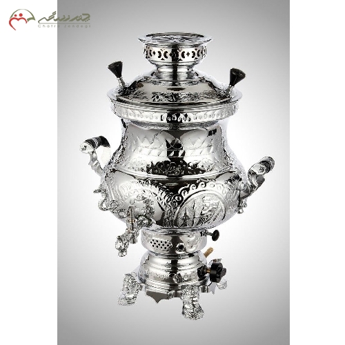سماور 6 لیتری طرح پارسیان سنتی بدنه برنج و آبکاری کروم و نیکل با کالیت های نسوز - چترزندگی