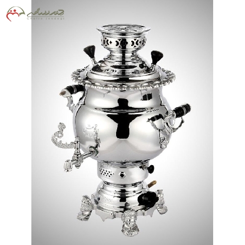 سماور گازی 6 لیتری طرح روسی ساده لبه ریخته گری ورق ضخیم