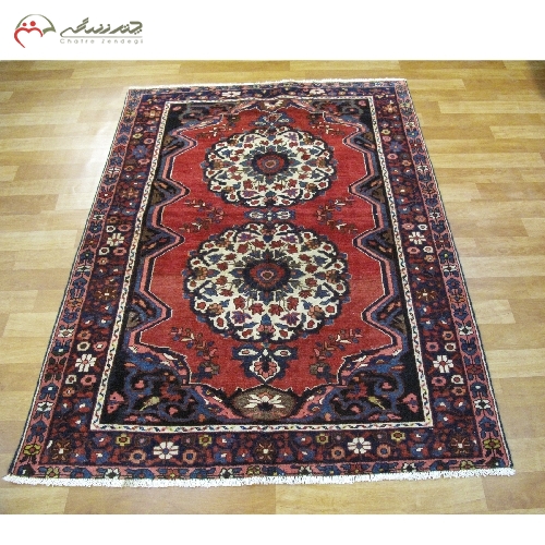 فرش دستبافت طرح ترنج بافته شده ی بختیار با ضمانت رنگ و دوام نخ فرش کد 39518 - چترزندگی