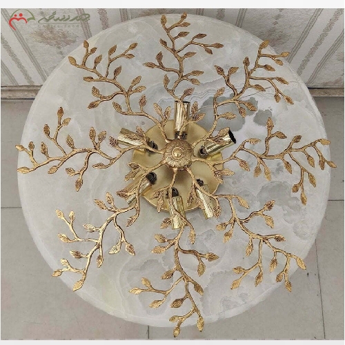 لوستر سقفی طرح درختی 6 شعله با بدنه ی برنزی و رنگ فورتیک چند لایه با گارانتی کد 6501 - چترزندگی