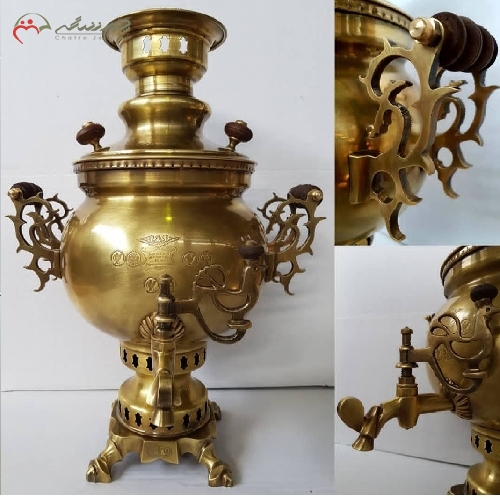 سماور ذغالی مدل توپی به حجم 6 لیتر با بدنه ی ریخته گری شده ی پر کار دارای ضمانت و زیر قیمت بازار - چترزندگی