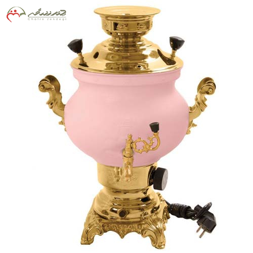 خرید سماور برق گلستان مدل ماریا، 6 لیتری، رنگ پودری حرارتی صورتی _ طلایی | چترزندگی