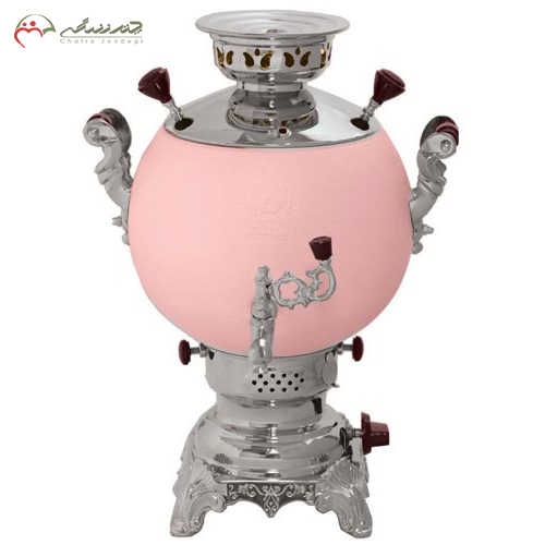 سماور 6 لیتری گازی گلستان رنگ پودری _ حرارتی مشکی