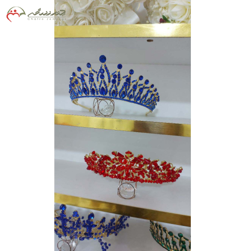 تاج سر عروس رنگی با تنوع بالا نقره ای و طلایی