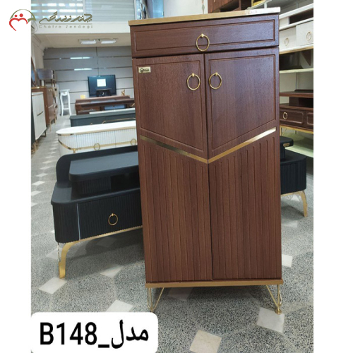 جاکفشی چوبی مدل دو درب کشودار در انواع رنگبندی ها