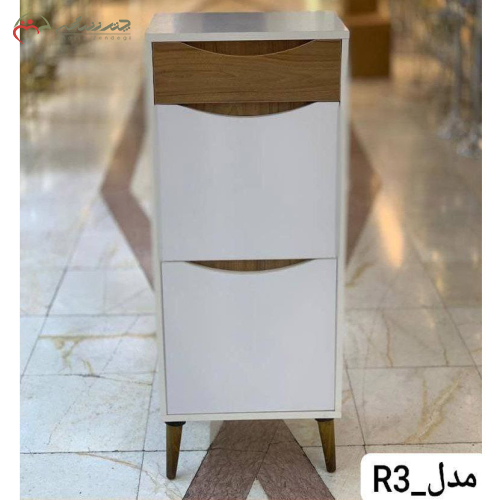 جاکفشی چوبی دو درب و یک کشویی مدرن با رنگبندی قابل تغییر
