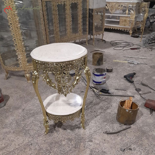 میز خاطره گرد آلومینیومی دو طبقه مدل جدید