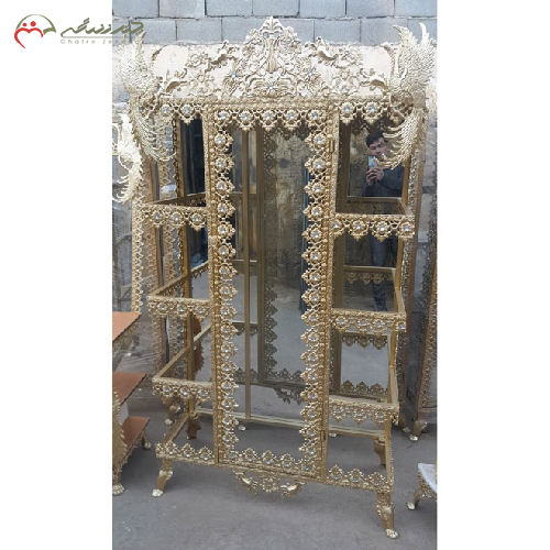 بوفه دو طرفه چند طبقه با آبکاری آلومینیوم طرح طاووس