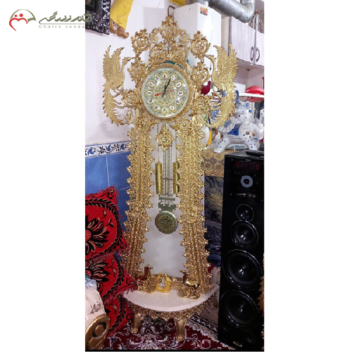 ساعت کنار سالنی با آبکاری آلومینیوم نیم گرد طرح طاووس_ چترزندگی