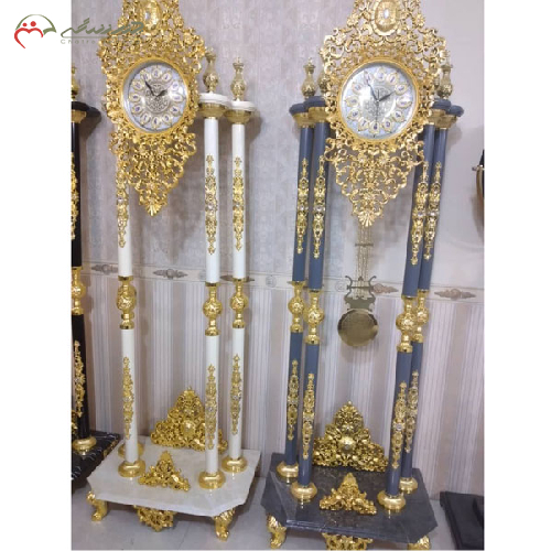 ساعت کنار سالنی آنتیک با آبکاری درجه یک، در دو رنگ شیک و زیبا