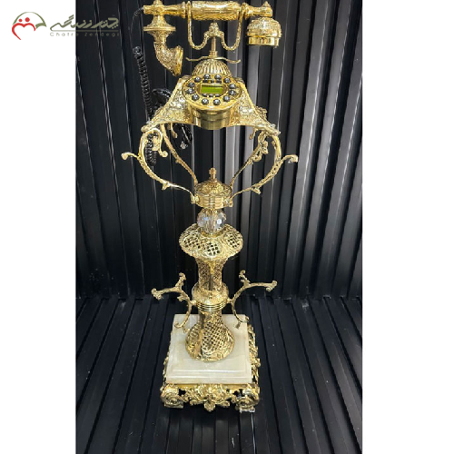 تلفن پایه مربع برنزی مدل ستون زنبوری طرح سه پایه_ چترزندگی