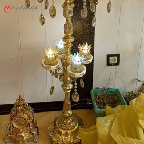 آباژور کنار سالنی برنزی سنگین وزن سرامیکی