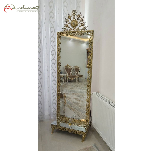 آینه ایستاده برنزی اصل طرح خورشیدی _ چترزندگی