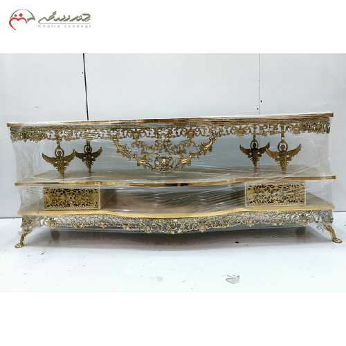 میز تلویزیون برنزی دو کشو طرح فرشته بالدار _ چترزندگی