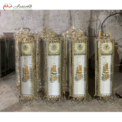 ساعت ایستاده برنزی مربعی طرح گل _ چترزندگی