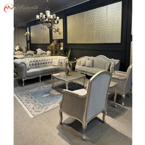 سرویس۷ نفره مبلمان کلاسيک، پارچه شانل_ چترزندگی