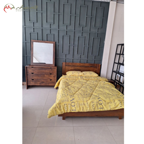 سرویس خواب مدل دربی شامل تخت و آیینه دراور ویک عدد پاتختی