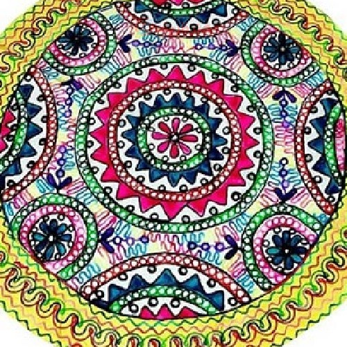 رومیزی پر طرح گرد سوزن دوزی و آینه کاری B-6 با پارچه کتان اعلاء، دوخت عالی و بادوام