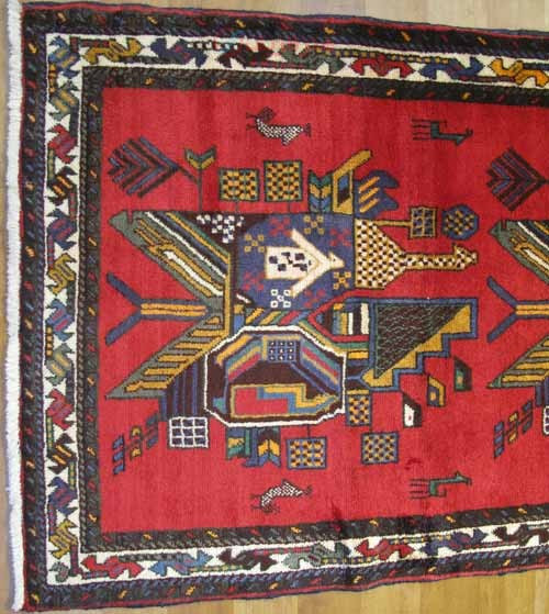 فرش دستباف سيرجان طرح دسته گلي سایز كناره