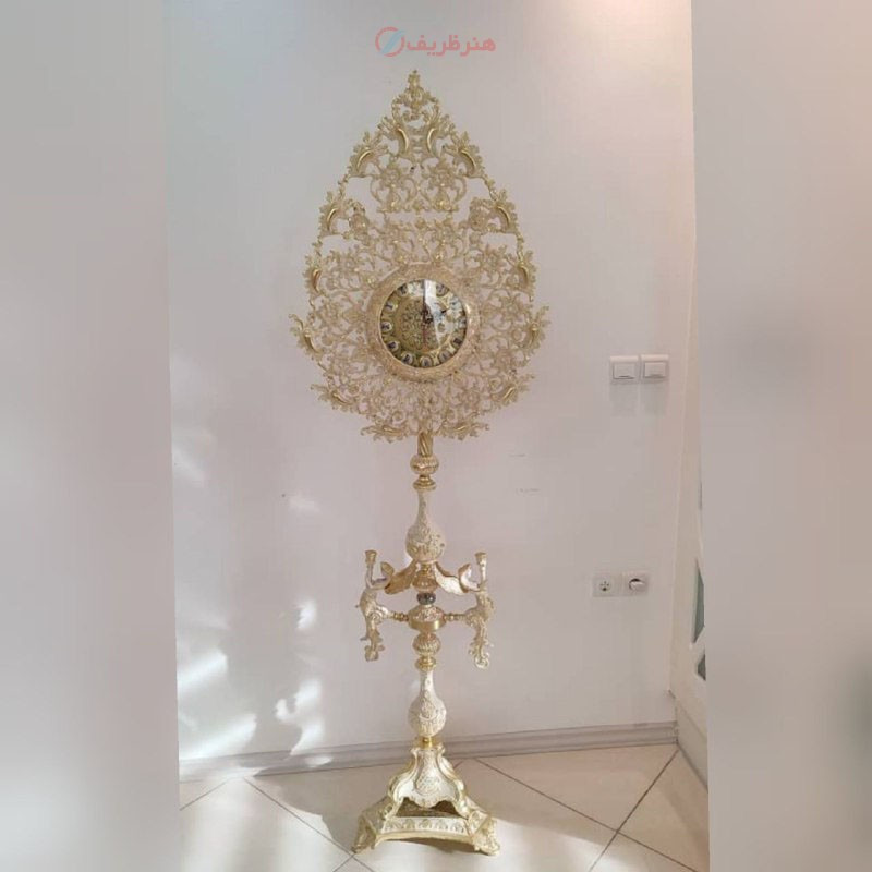 ساعت ایستاده طرح اشک، جنس آلیاژ آلومنیوم با آبکاری برنز همراه با ضمانت رنگ 5 ساله