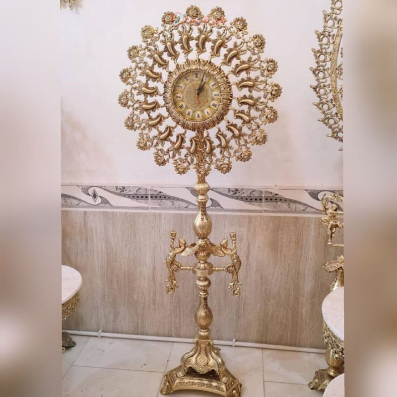 ساعت ایستاده آلیاژ ی آلومنیوم، آبکاری برنز در طرح خورشید با کیفیت اعلاء