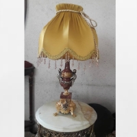 خرید، قیمت و مشخصات آباژور سنگی مدل سلطنتی با آبکاری فورتیک و رنگ آتیک دارای ضمانت و کیفیت بی نظیر - چترزندگی