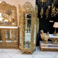 خرید، قیمت و مشخصات بوفه نیم گرد 3 طبقه طرح گل سرخ بدنه رنگ ثابت از جنس آلیاژ با ضمانت 12 ماهه - چترزندگی