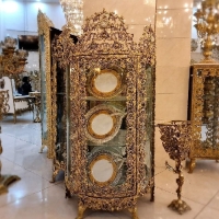 خرید، قیمت و مشخصات مینی بوفه سه طبقه بدنه طرح گل سرخ با رنگ بدنه آنتیک با ضمانت - چترزندگی
