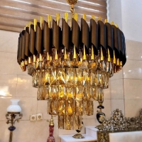 خرید، قیمت و مشخصات لوستر برنزی کریستالی 12 شعله با بدنه ی آبکاری شده و نوردهی عالی دارای ضمانت و زیر قیمت بازار - چترزندگی