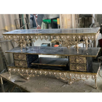 خرید، قیمت و مشخصات میز تلویزیون برنزی اصل با رویه ام دی اف مشکی، به قیمت تولیدی _ چترزندگی