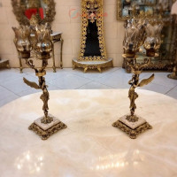 خرید، قیمت و مشخصات شمعدان رومیزی برنزی، طرح جدید مدل فرشته بالدار، بسیار خاص با کیفیت ممتاز _ هنرظریف