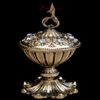 خرید، قیمت و مشخصات قندان پایه کوتاه بدنه آلیاژ و رنگ طلایی طراحی شیک و شکیل _ هنرظریف