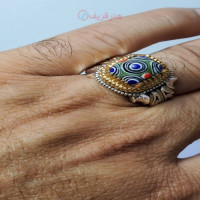 خرید آنلاین، انگشتر مردانه با مهره باستانی ساسانی رکاب طلا نقره و چنگ تمام طلا، دست ساز، رکاب کار شده، زیر قیمت بازار | چترزندگی