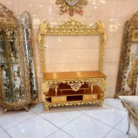 خرید، قیمت و مشخصات میز تلویزیون قاب دار روکش برنز، آلومینیوم درجه 1، ورق ضخیم، با کیفیت و ماندگار _ هنرظریف