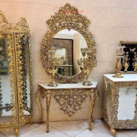 خرید، قیمت و مشخصات میز آینه شمعدان آلومینیومی با روکش برنز، با ورق ضخیم، طرح گل یاس، زیبا و شیک، با ضمانت با کیفیت بودن _ هنرظریف